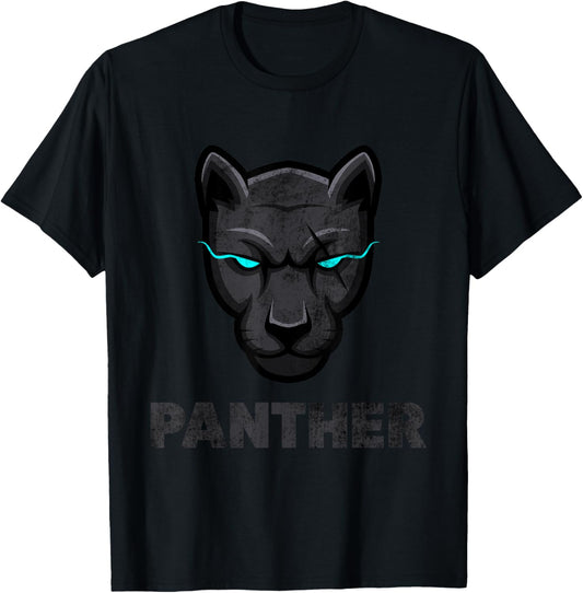 Cool Black Wild Panther Novelty Graphic & Cool Designs T-Shirt - T-Shirt | Black