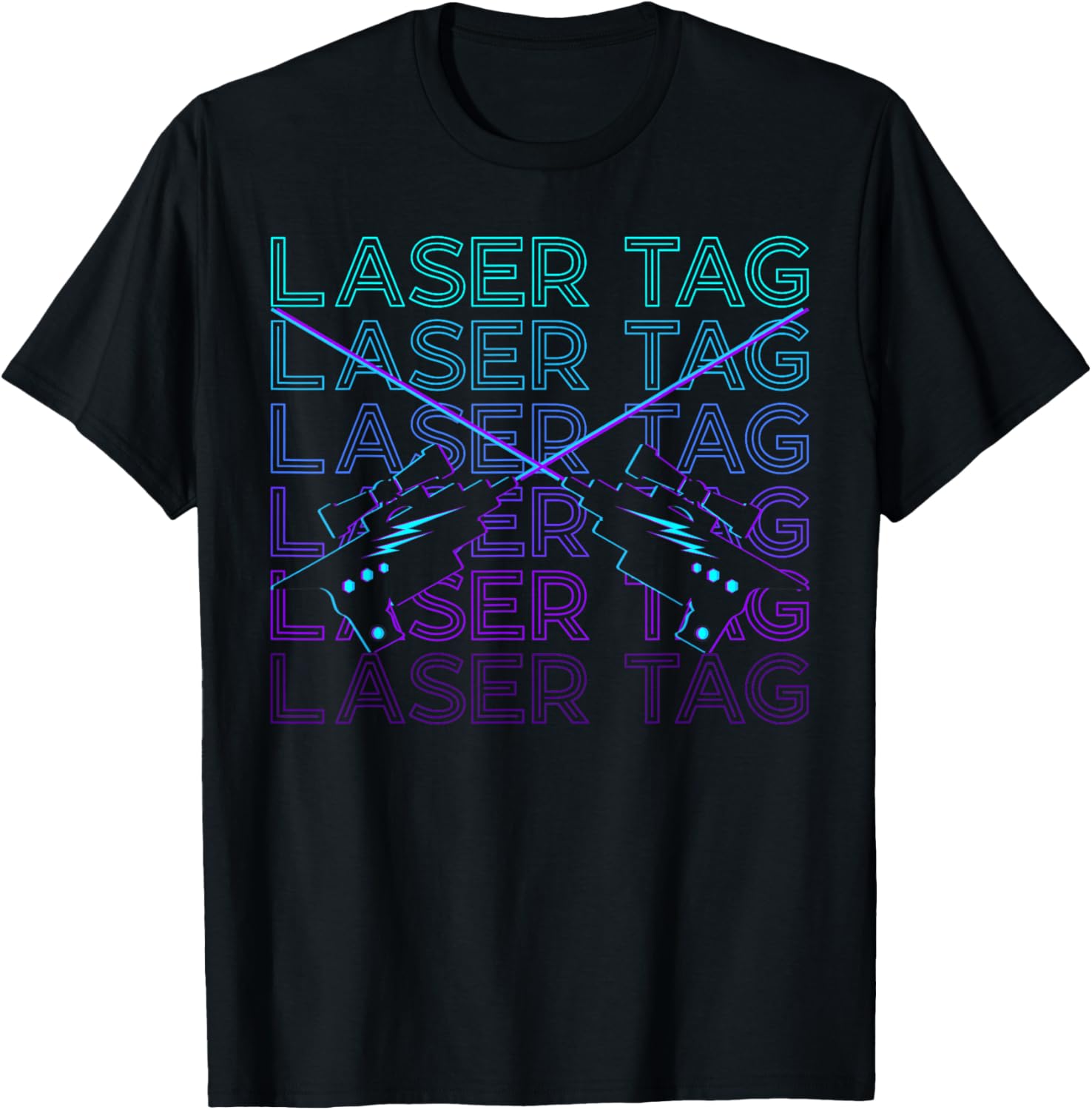 Laser-Tag, Retro T-Shirt - T-Shirt | Black
