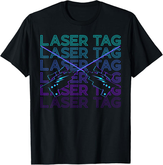 Laser-Tag, Retro T-Shirt - T-Shirt | Black
