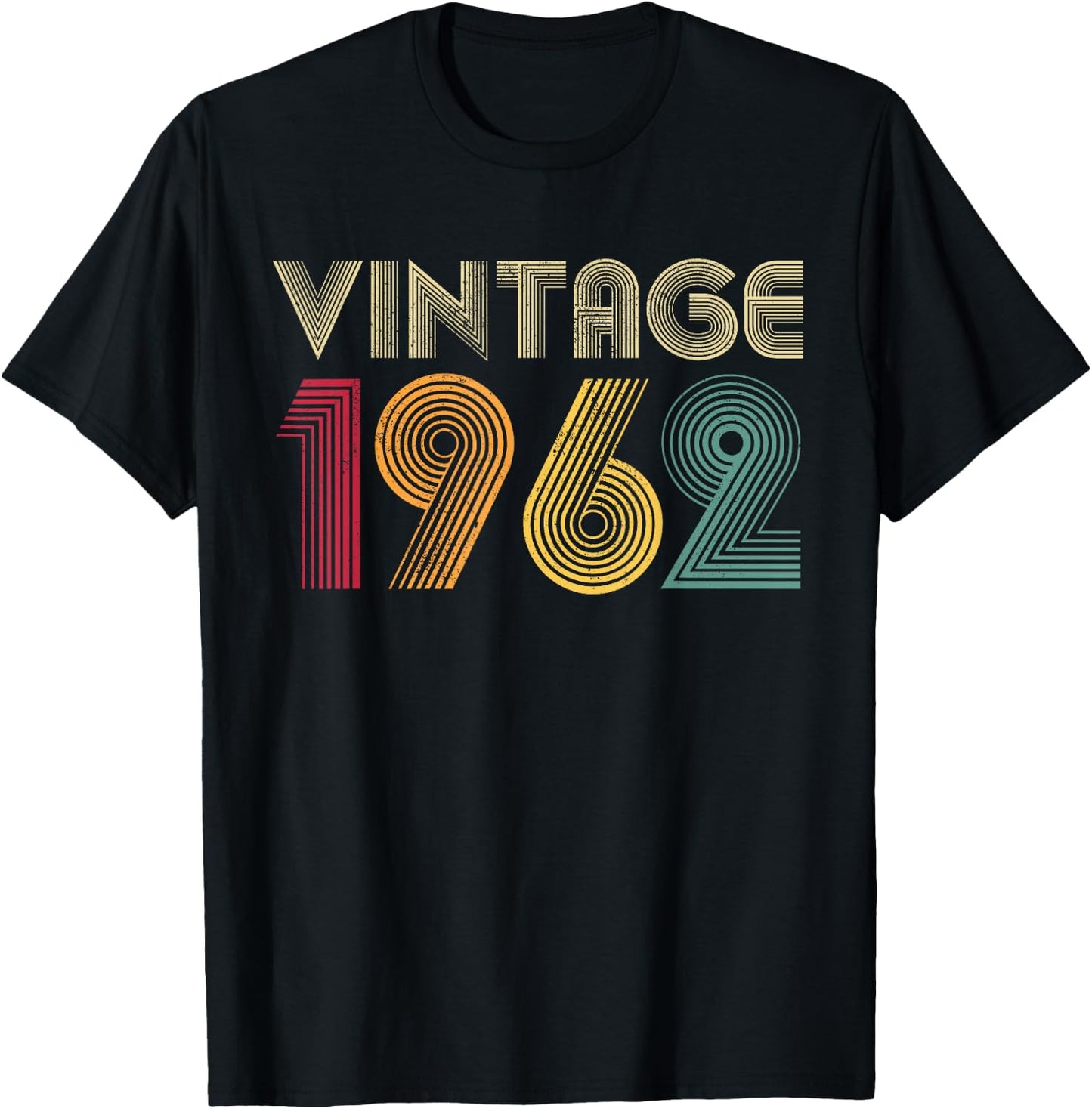 Vintage 1962 64th Birthday Gift 64 Years Old Men Women Retro T-Shirt - T-Shirt | Black