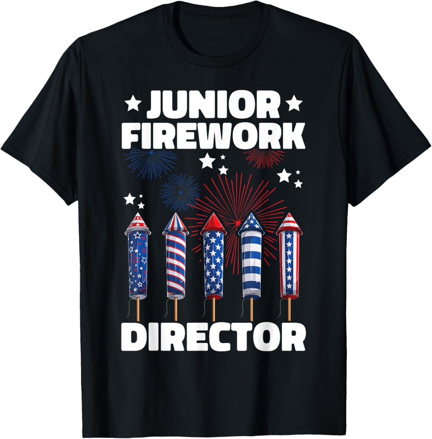 Junior Firework Director Kids American 4th Of July T-Shirt - T-Shirt | Black