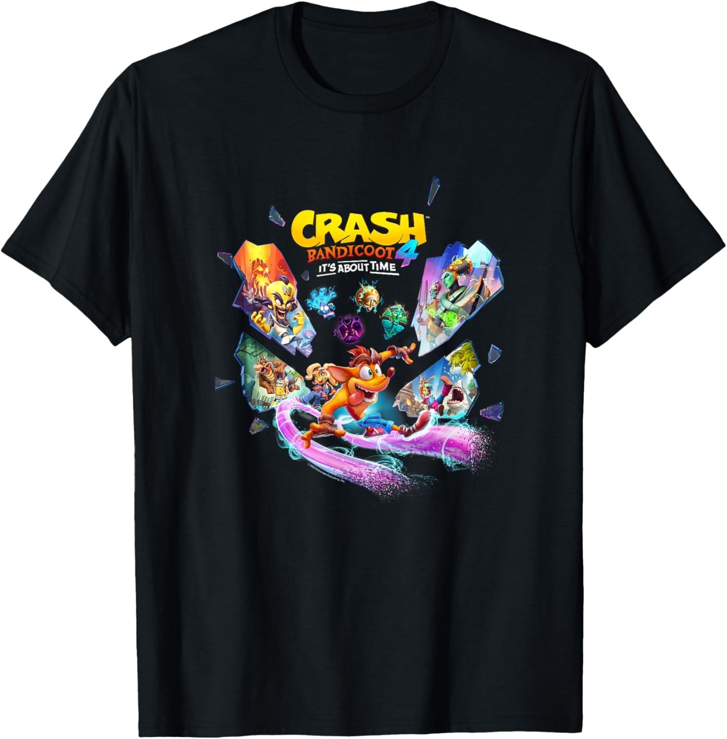 Crash Bandicoot 4: It's About Time Island Shards Game Poster T-Shirt - T-Shirt | Black