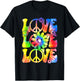 Groovy Tie Dye Love Retro 70's Hippie Vintage 70s Costume T-Shirt - T-Shirt | Black