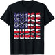 4th Of July Nurse American Flag Nursing USA Patriotic Women Kids Men T-Shirt - T-Shirt | Black