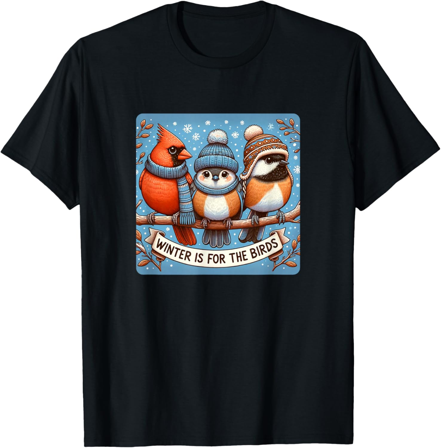 Winter Is For The Birds T-Shirt - T-Shirt | Black