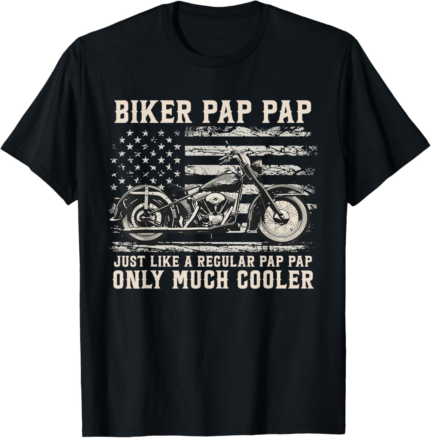 Biker Pap Pap Like A Normal Pap Pap Only Much Cooler T-Shirt - T-Shirt | Black