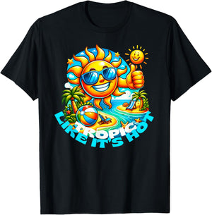 Tropic Like It's Hot Fun in Sun T-Shirt - T-Shirt | Black