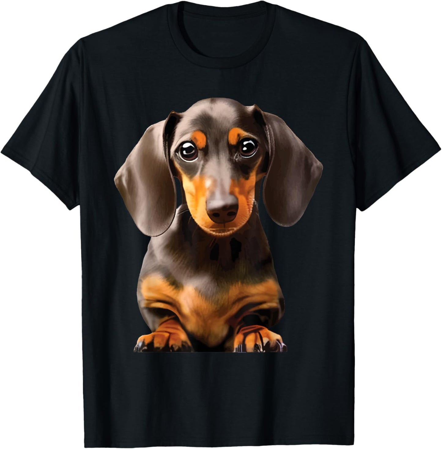 Dachshund Illustration - Dog Lover Animal Pet Trainer Men Women Kids T-Shirt - T-Shirt | Black