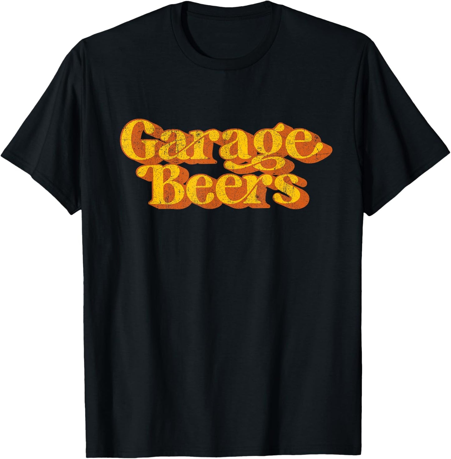 Vintage Garage Beers Beer Drinking Retro Funny Fathers Day T-Shirt - T-Shirt | Black