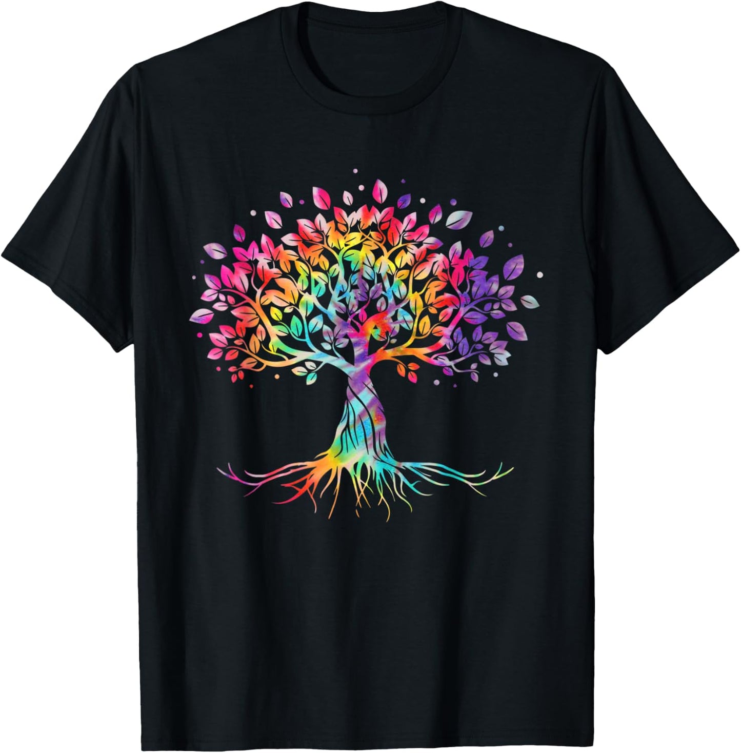 Tie Dye Life Is Really Good Tree Of Life Art T-Shirt - T-Shirt | Black