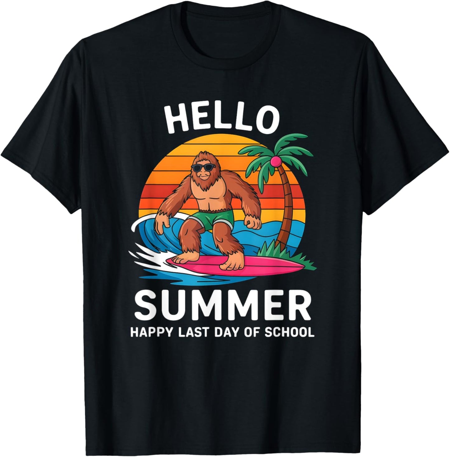 Summer Last Day of School Celebration Student Teacher Fun T-Shirt - T-Shirt | Black