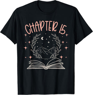 15th Birthday Girls Book Lovers Chapter 15 Its My Birthday T-Shirt - T-Shirt | Black
