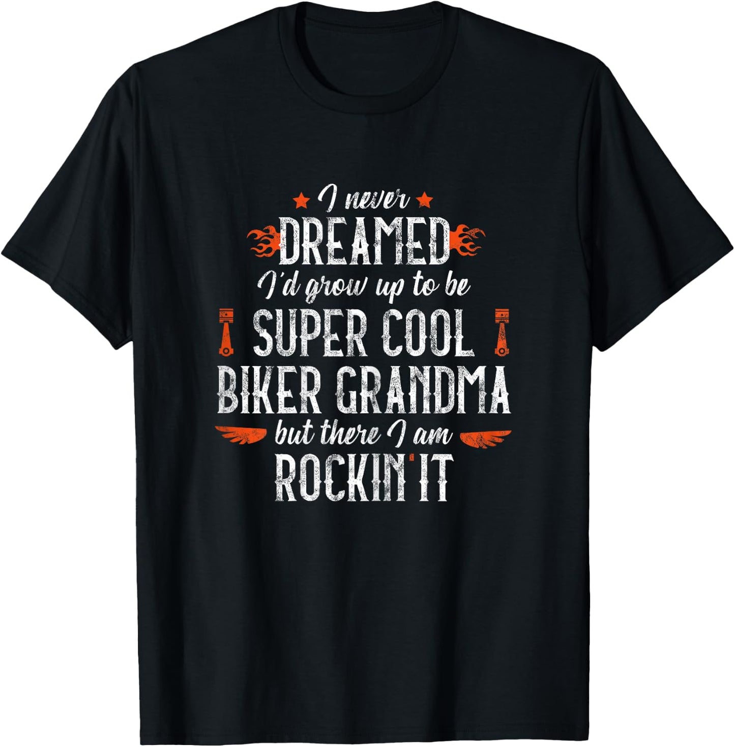 Motorcycle Grandma Biker Vintage Grandmother Outfit Short Sleeve T-Shirt - T-Shirt | Black