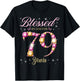 Blessed By God For 79 Years Old 79th Birthday Party T-Shirt - T-Shirt | Black