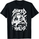 Shred the Halls Christmas Rocker Santa Metalhead Guitarist T-Shirt - T-Shirt | Black