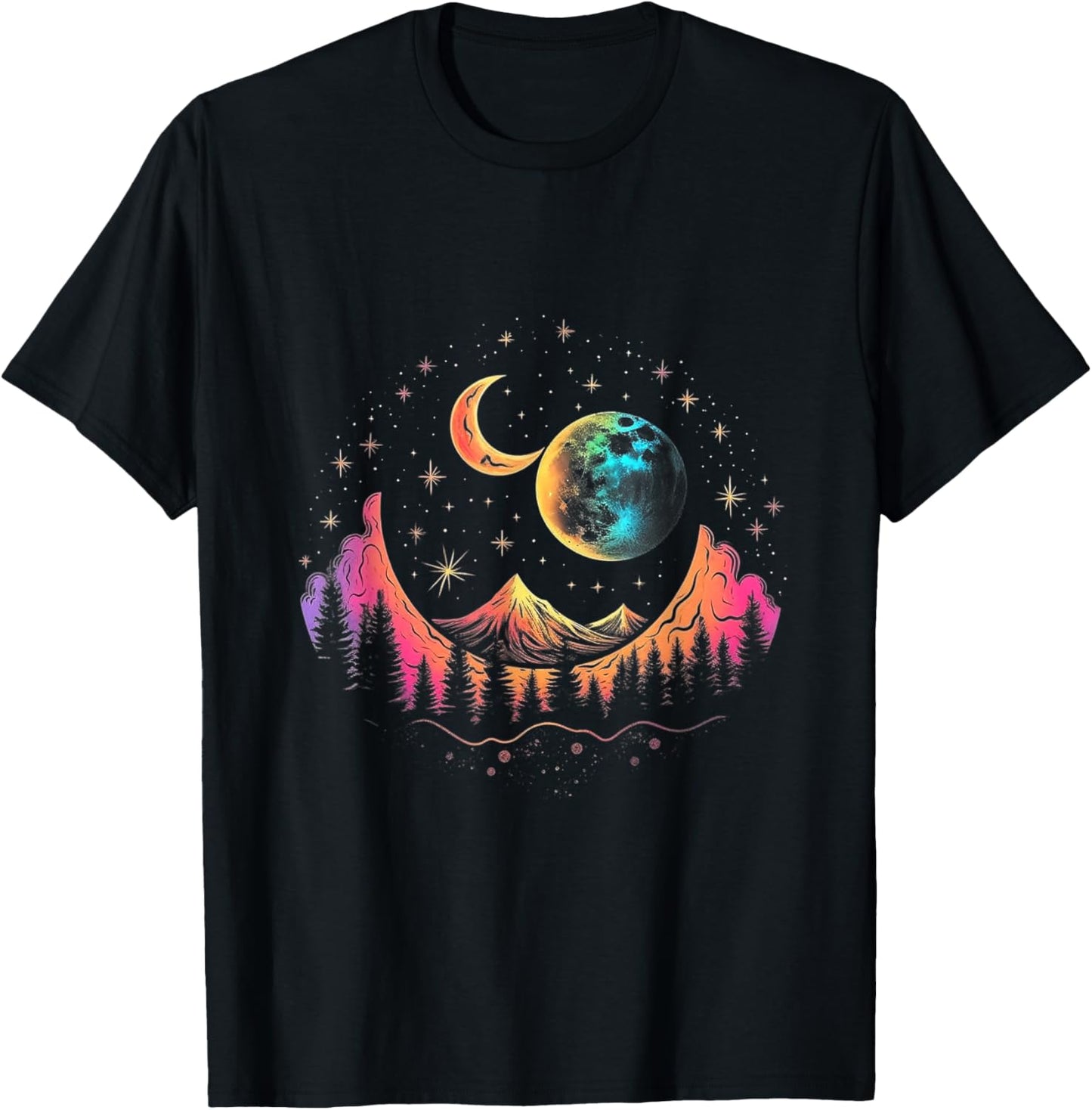 Cosmic Luminary Canvas T-Shirt - T-Shirt | Black
