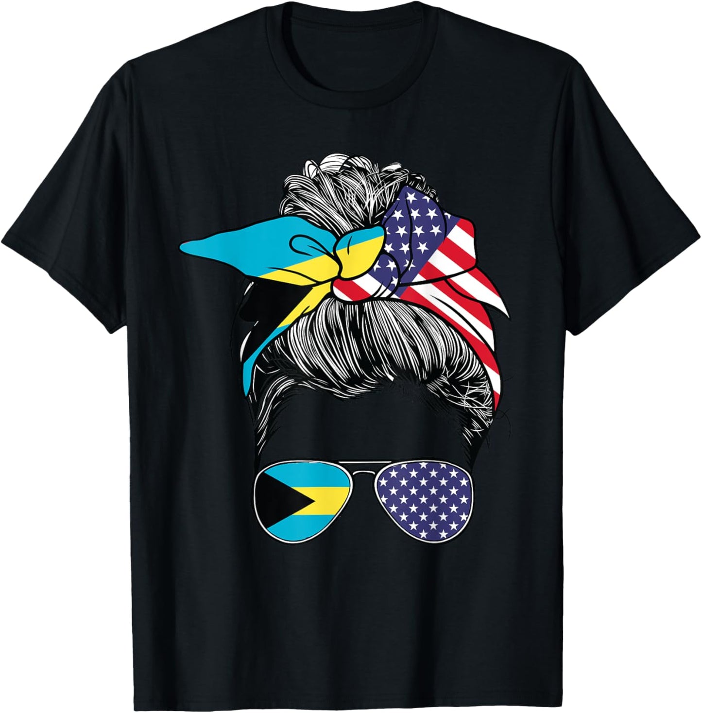 Bahamas Women Bahamian Flag American Heritage USA Bahamas T-Shirt - T-Shirt | Black