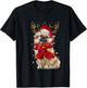 Santa Tibetan Spaniel Dog Reindeer Christmas Lights T-Shirt - T-Shirt | Black