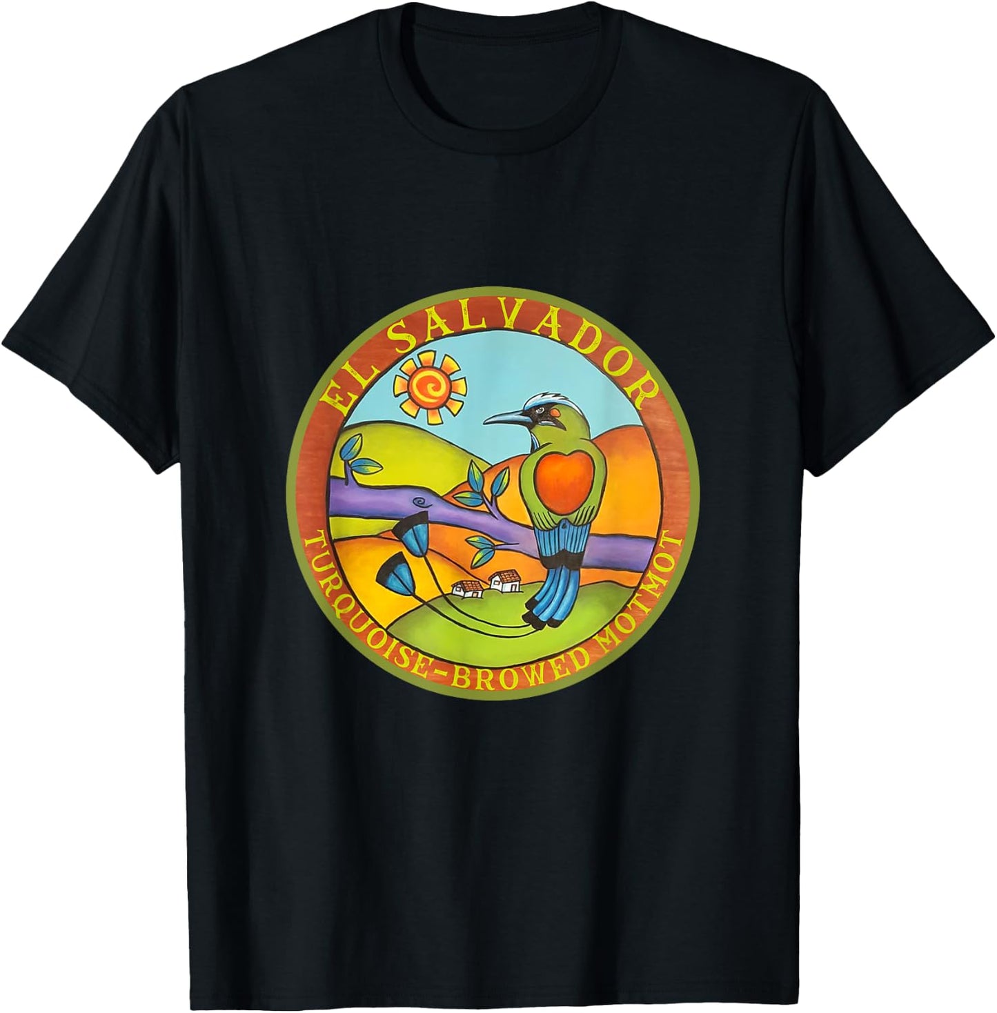 El Salvador Turquoise Browed Motmot bird watching travel T-Shirt - T-Shirt | Black