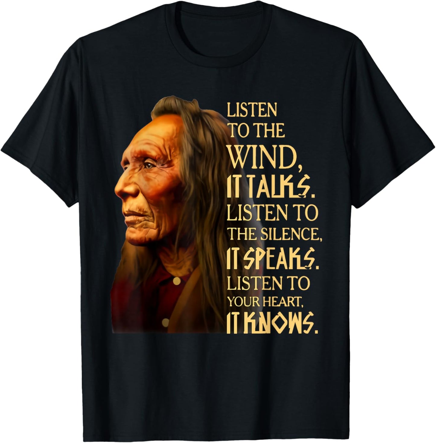 Listen to the wind it talks listen to the silence it speaks T-Shirt - T-Shirt | Black