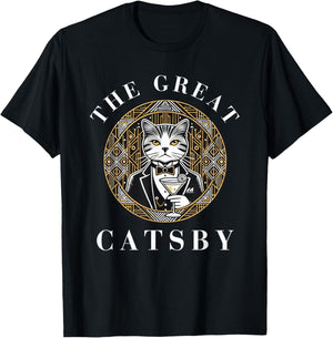The Great Catsby Funny Cat Lovers T-Shirt - T-Shirt | Black