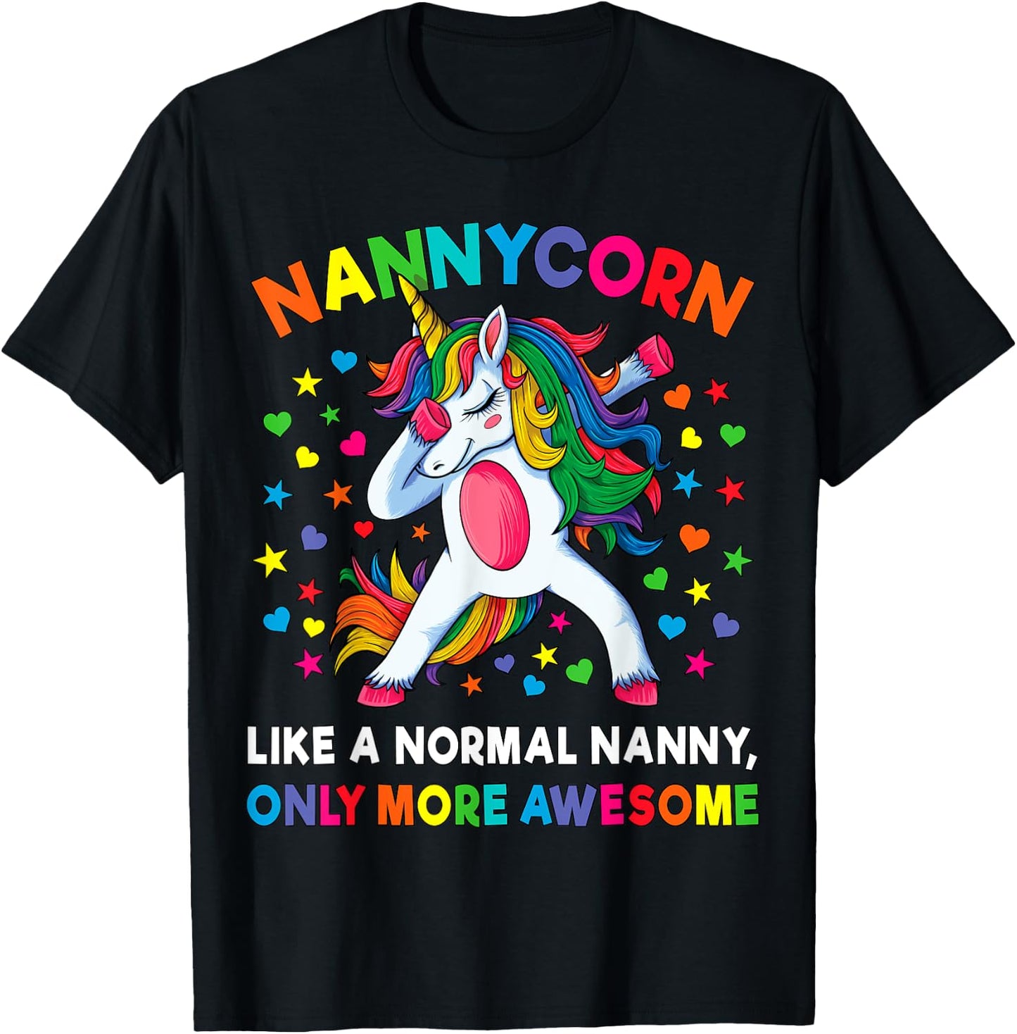 Nannycorn Like A Nanny Only Awesome Dabbing Unicorn Women T-Shirt - T-Shirt | Black