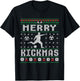 Merry Kickmas Soccer Player Ugly Christmas Sweater T-Shirt - T-Shirt | Black