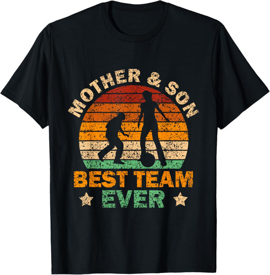 Mother & Son Best Team Ever Sons Matching Mom Mother Son T-Shirt - T-Shirt | Black