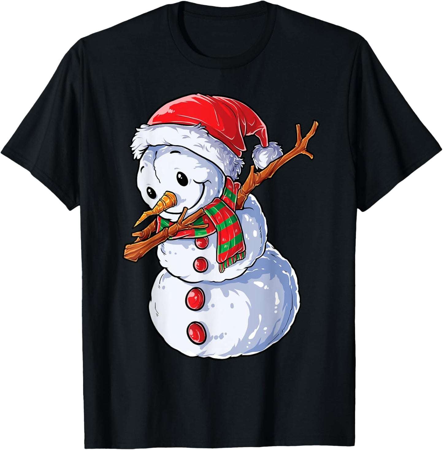 Dabbing Snowman Santa Christmas Boys Men Funny Xmas Hat Dab T-Shirt - T-Shirt | Black