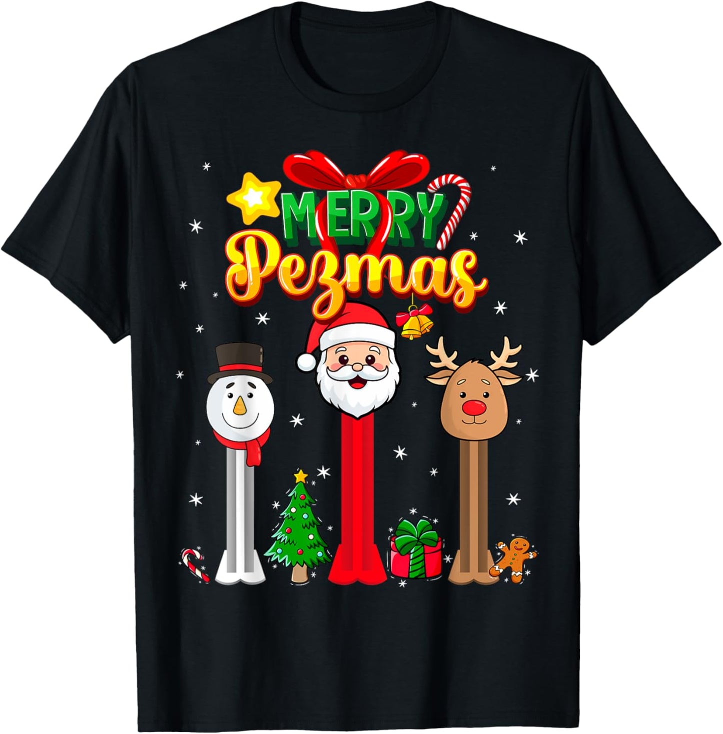 Candy Dispenser Collector Christmas Merry Pezmas T-Shirt - T-Shirt | Black