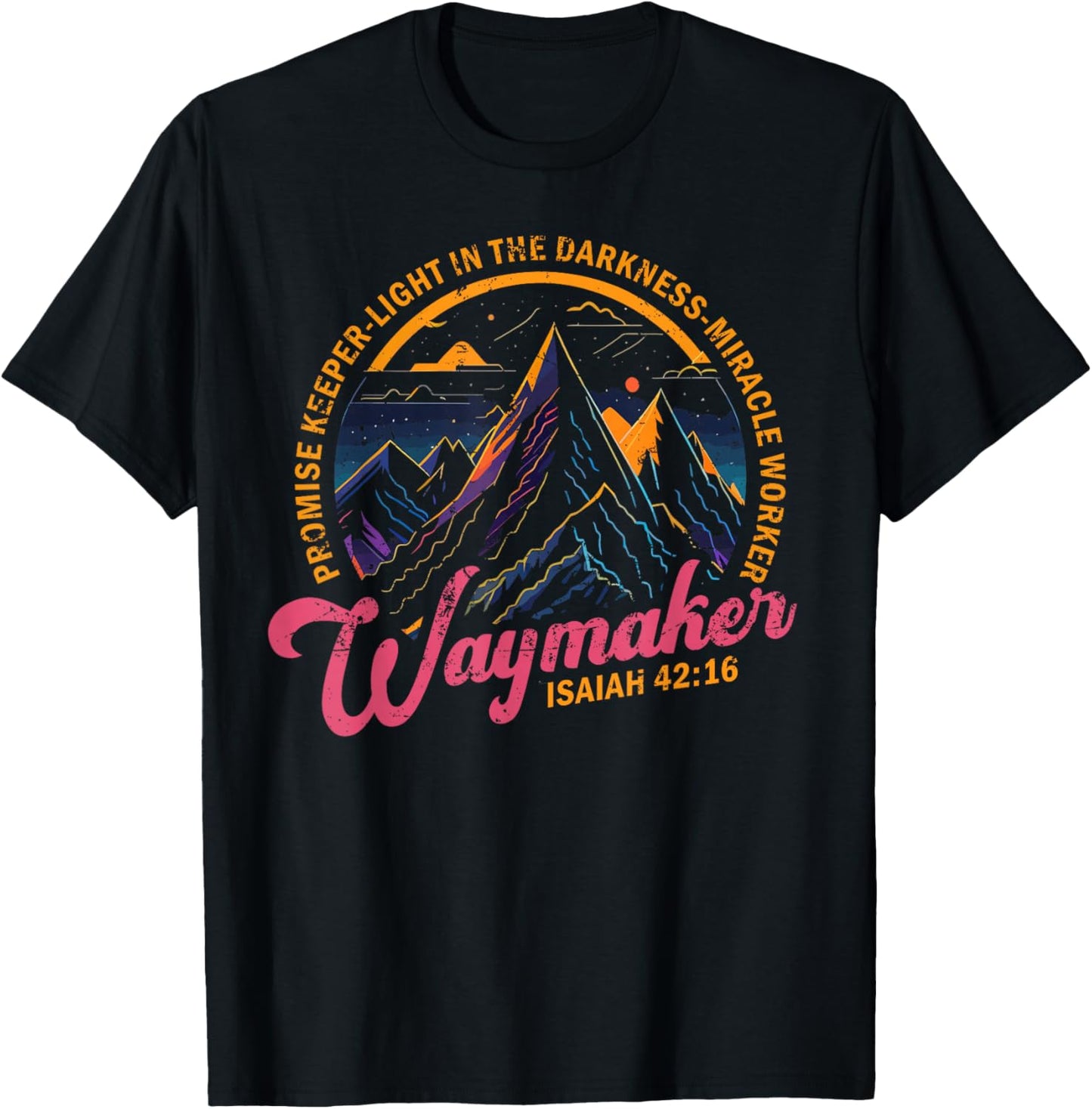 Waymaker Vintage Promise Keeper Miracle Worker Christian T-Shirt - T-Shirt | Black
