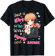 Just a Girl who Loves Kpop Anime Cute Merch Merchandise Cats T-Shirt - T-Shirt | Black