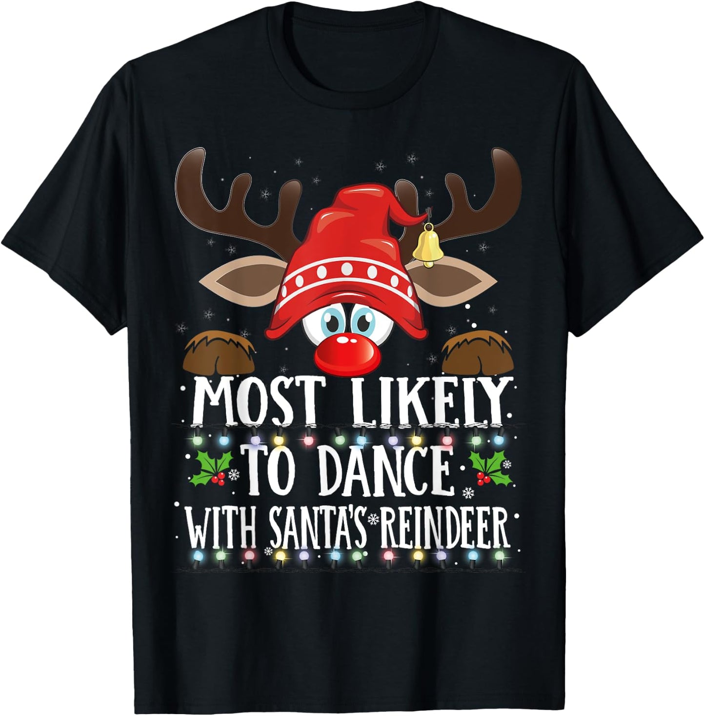 Christmas Matching Most Likely To Dance With Santa PJS T-Shirt - T-Shirt | Black
