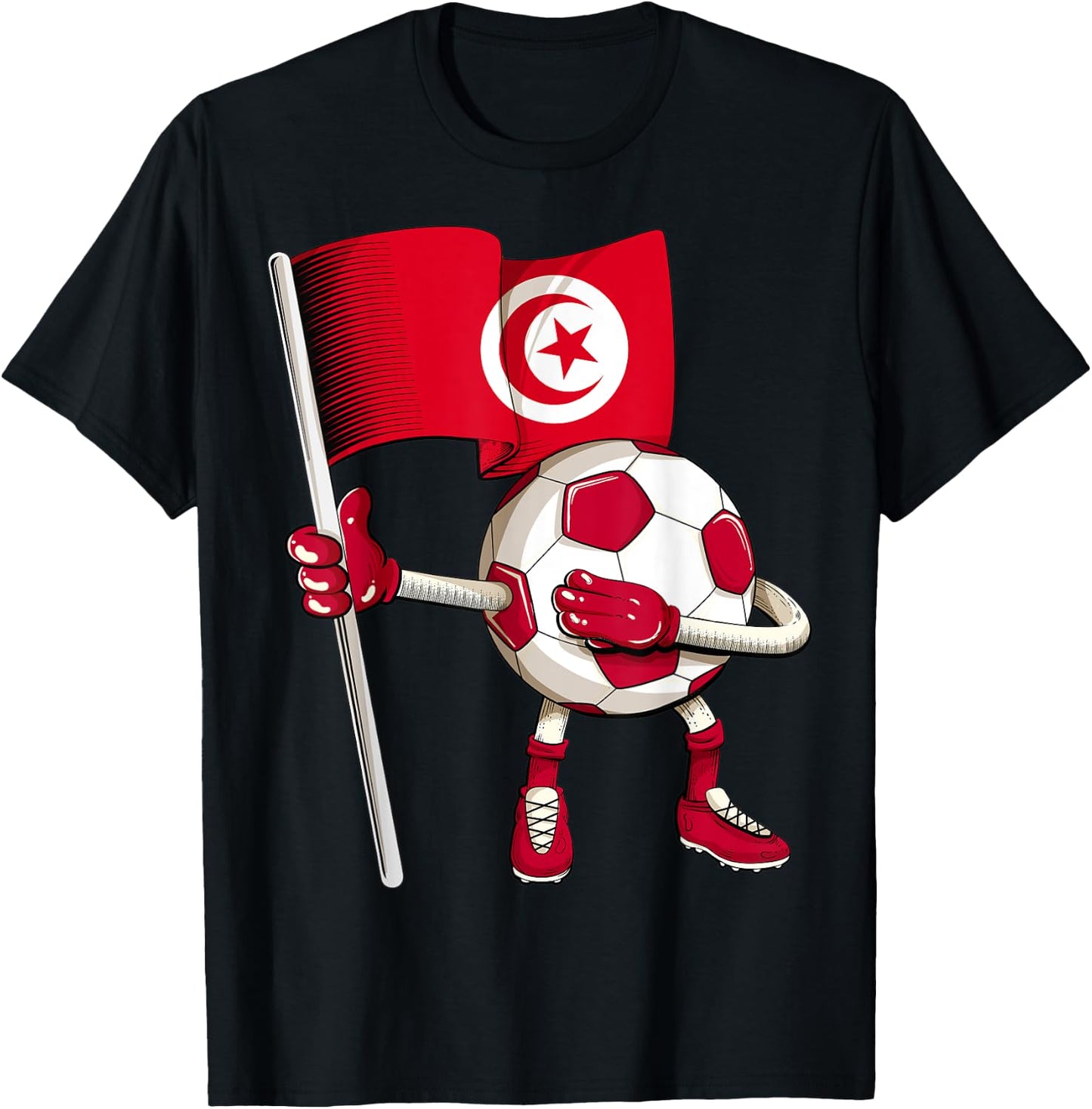 Tunisia Soccer Jersey Tunisian Flag Football Dab Funny T-Shirt - T-Shirt | Black
