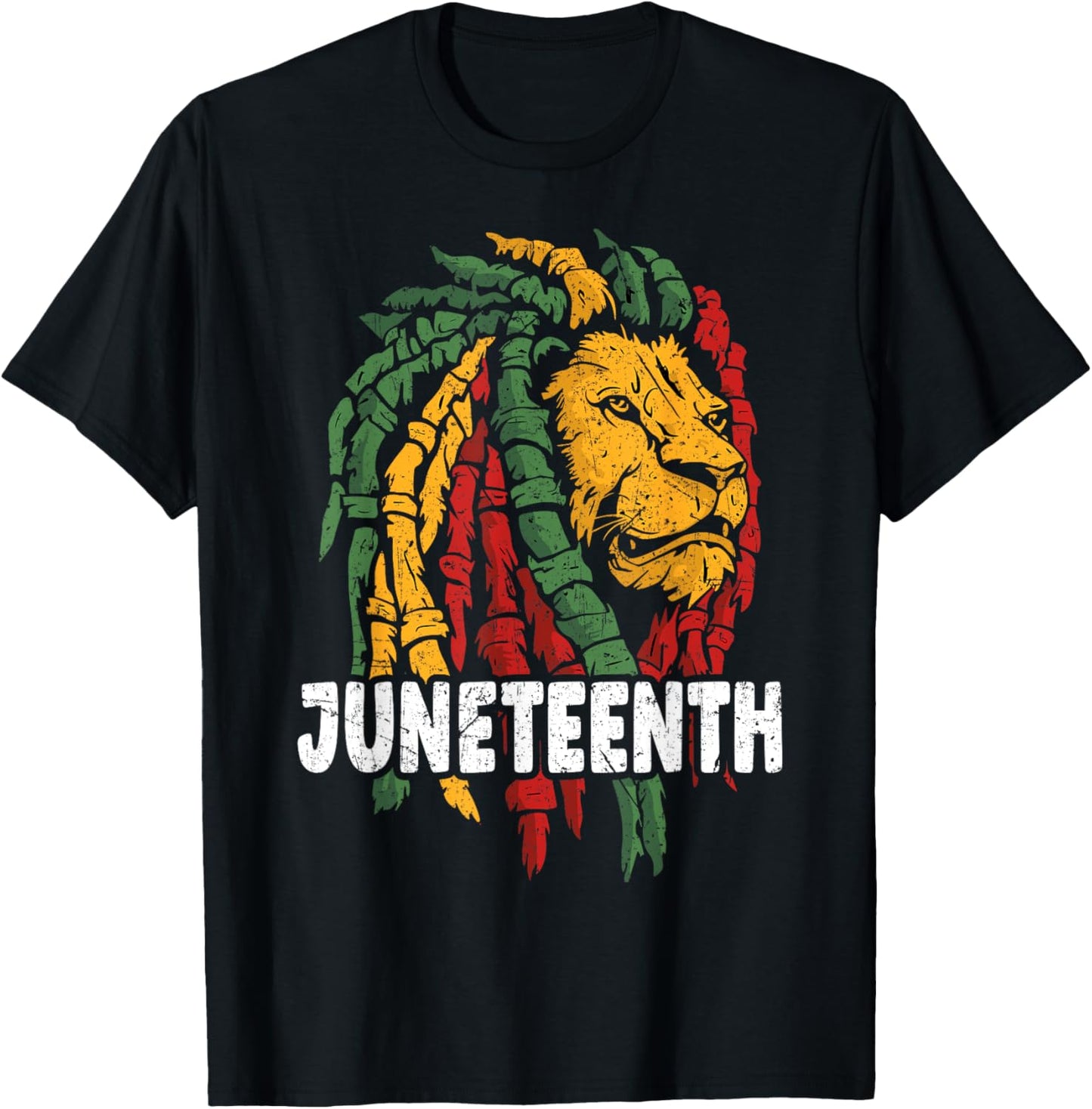 Celebrate Juneteenth Lion African American Freedom Day 1865 T-Shirt - T-Shirt | Black