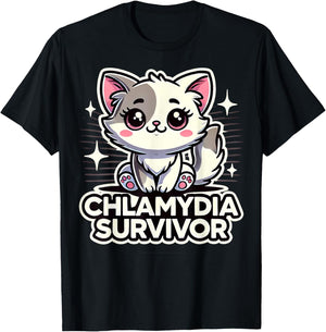 Funny Inappropriate Chlamydia Survivor Embarrassing Adult T-Shirt - T-Shirt | Black