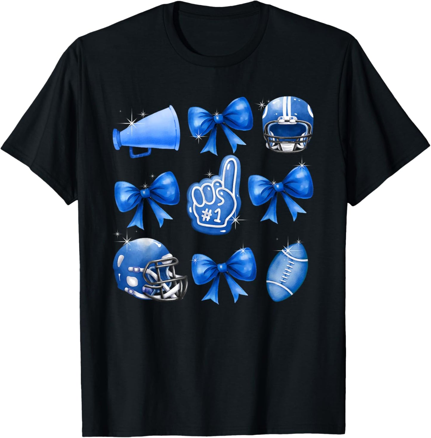 Football Coquette Bow Football Mom Game Day Women Girls Kids T-Shirt - T-Shirt | Black