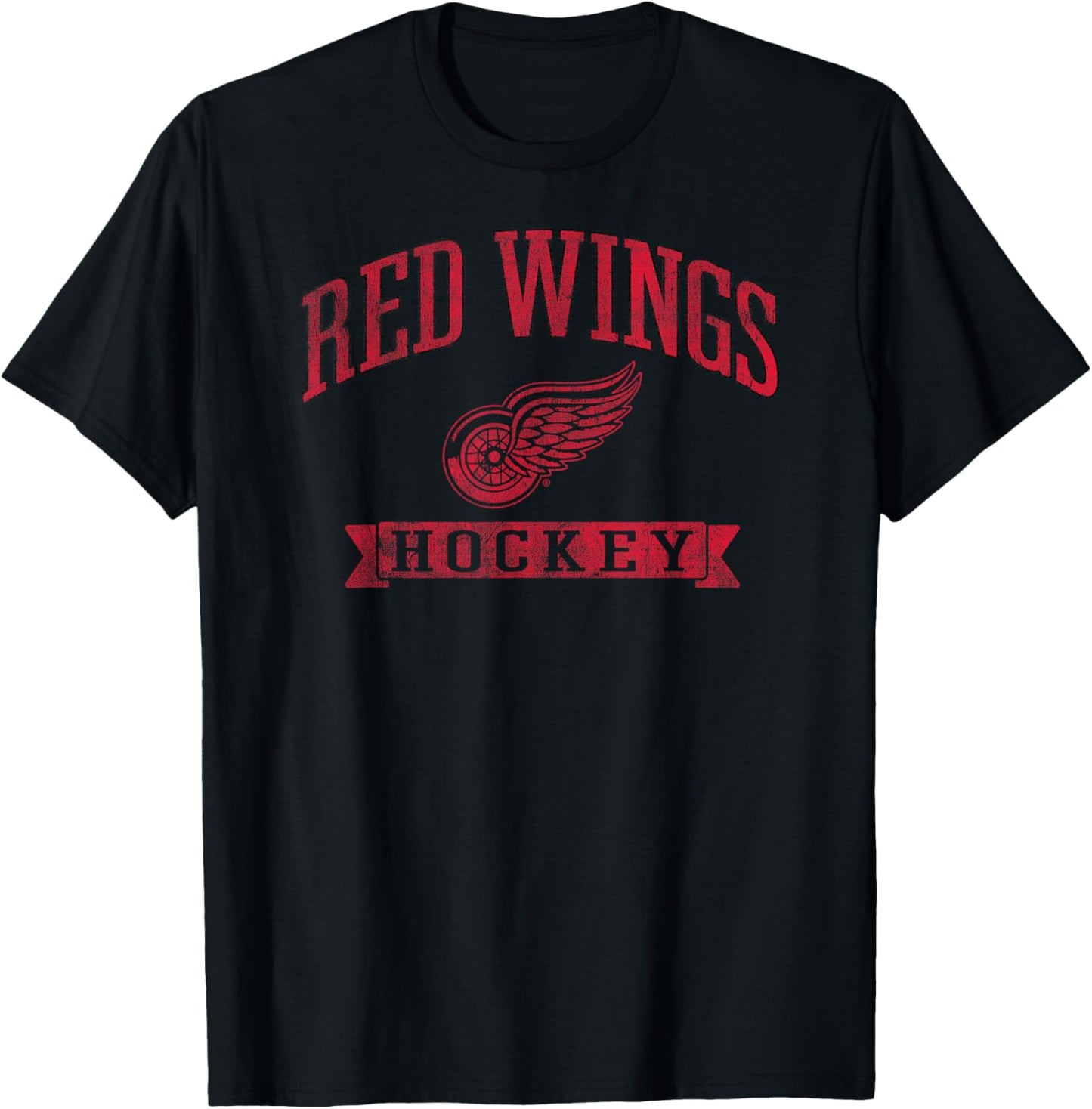Detroit Red Wings Vintage Hockey White Officially Licensed T-Shirt - T-Shirt | Black