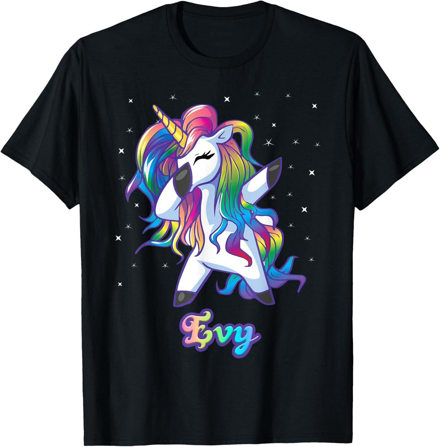 EVY Unicorn Gifts For Girls Birthday Gifts T-Shirt - T-Shirt | Black