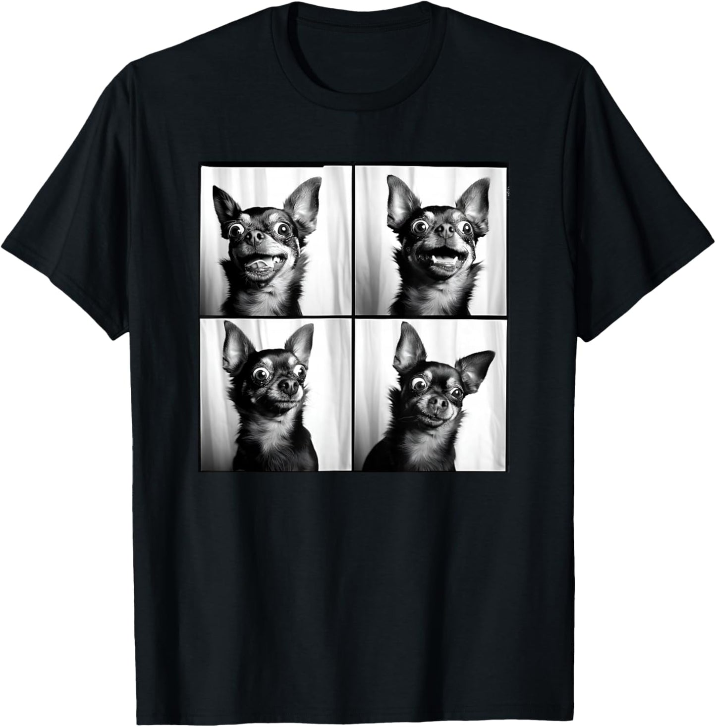 Weird Chihuahua Photoshoot Funny Dog Face Chihuahua Mom T-Shirt - T-Shirt | Black
