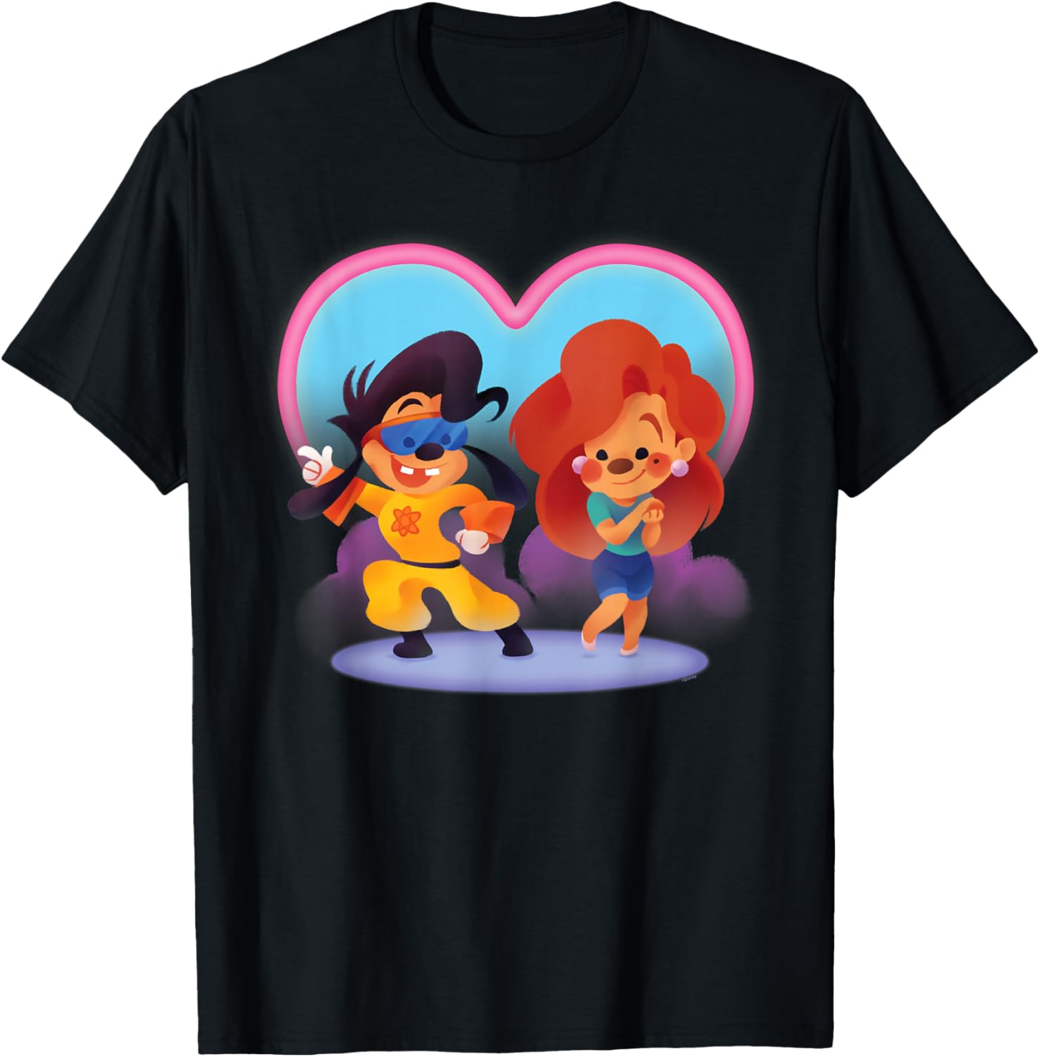 Disney A Goofy Movie Cute Valentine's Day Max & Roxanne , Black, S T-Shirt - T-Shirt | Black
