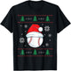 Ugly Christmas Baseball Boys Kids Ball Santa Pajama T-Shirt - T-Shirt | Black