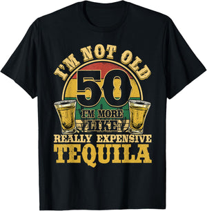 50 Years Old Tequila Mexican 50th Birthday Tequila Drinker T-Shirt - T-Shirt | Black