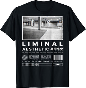 Liminal Spaces (BackPrint) Vaporwave Backrooms Pastel Goth T-Shirt - T-Shirt | Black