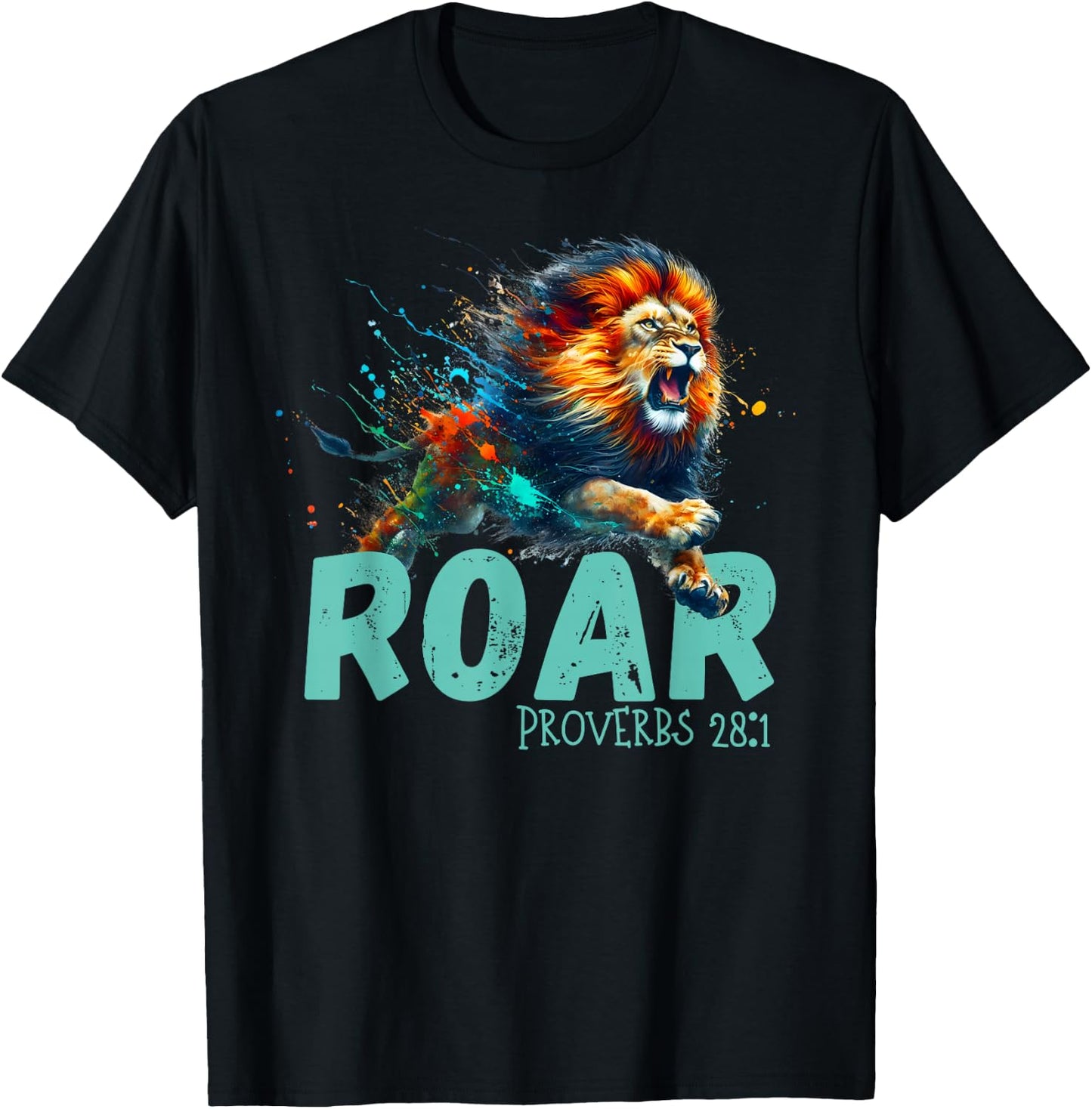 Inspirational Lion Roar T-Shirt - T-Shirt | Black