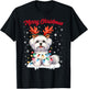 Christmas Pajamas Men Women Kids Maltese Dog Christmas T-Shirt - T-Shirt | Black