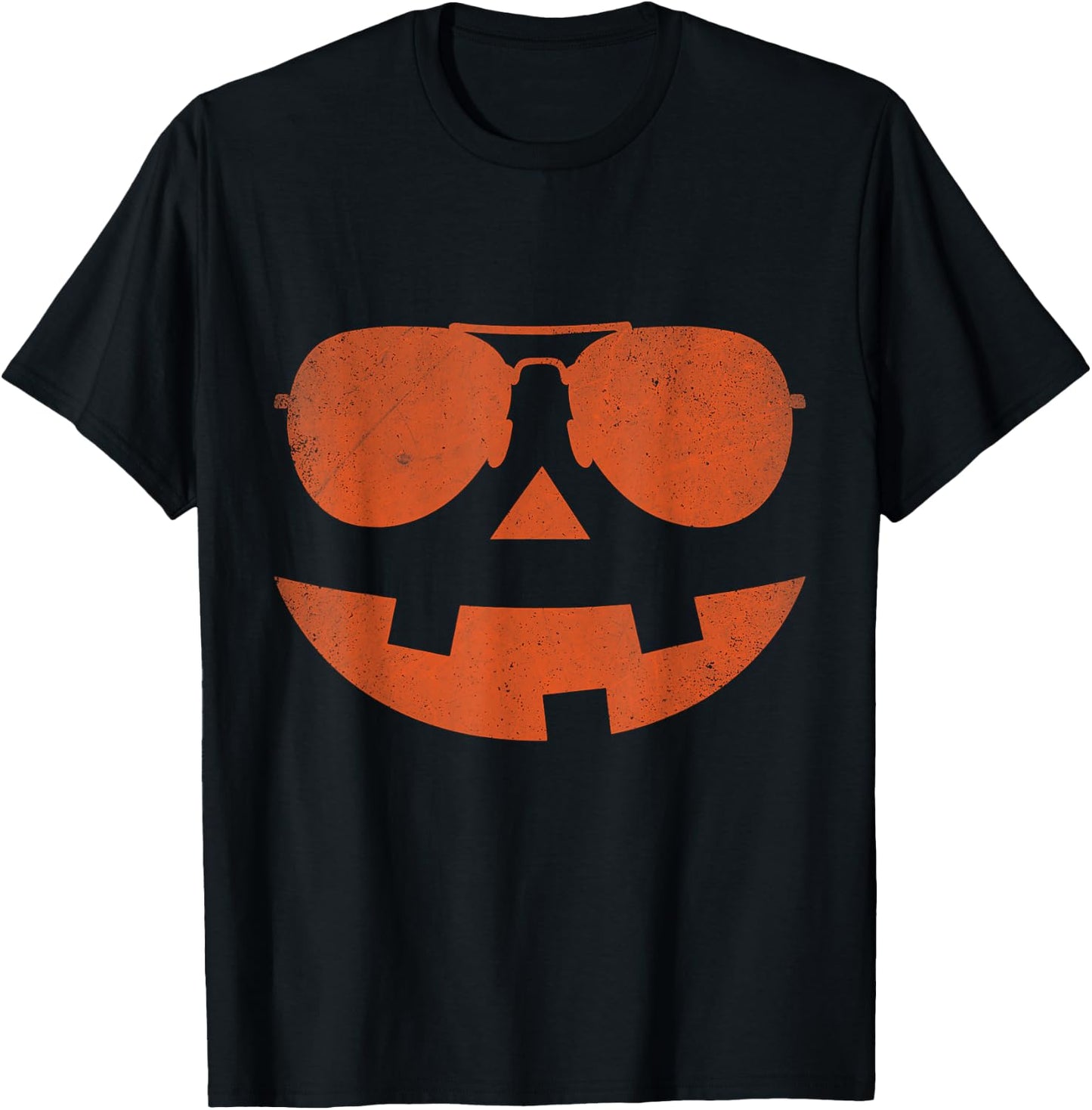 Jack O Lantern Sunglasses Pumpkin Face Halloween Costume T-Shirt - T-Shirt | Black