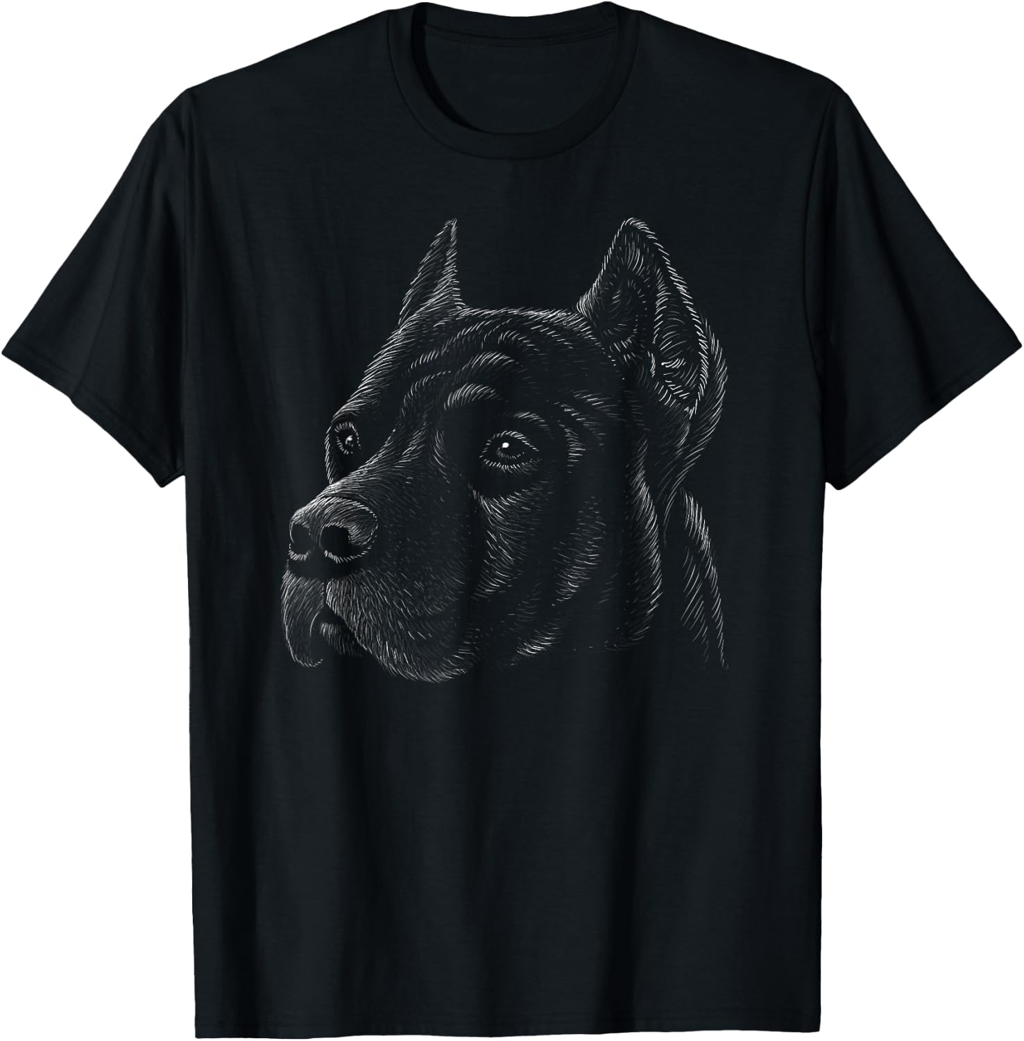 Pit bull Dog Hand Drawn T-Shirt - T-Shirt | Black