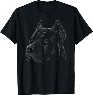 Pit bull Dog Hand Drawn T-Shirt - T-Shirt | Black