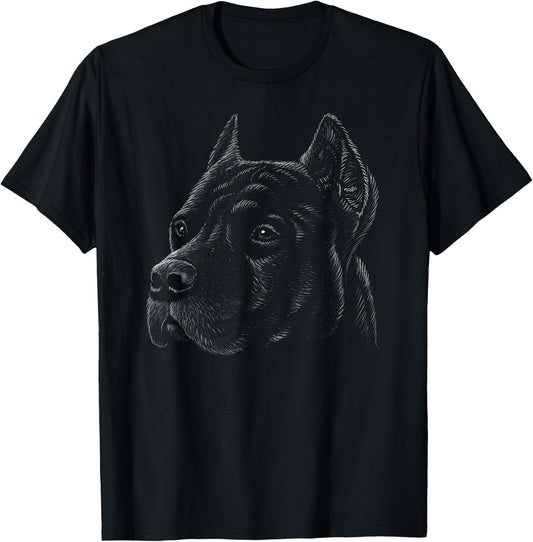 Pit bull Dog Hand Drawn T-Shirt - T-Shirt | Black